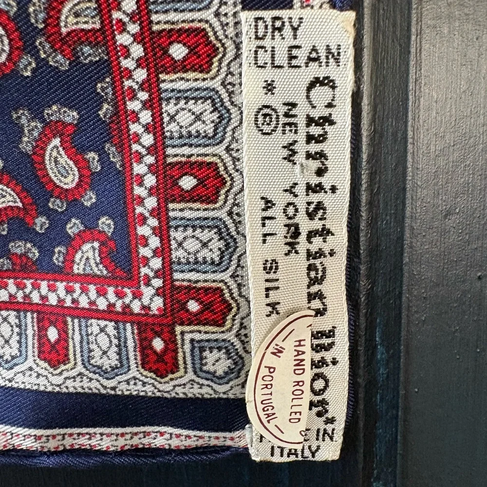 Christian Dior VTG Classic Paisley Square Scarf